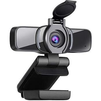 Webcam Full HD 1080P con Micrófono, Webcam Portátil para PC, Webcam USB 2.0, Streaming Cámara Reducción de Ruido para Videollamadas, Grabación, Conferencias con Clip Giratorio