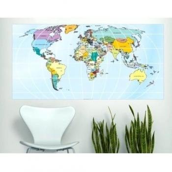 Vinilo Decorativo Mapa Mundo Rectangular - 256 cm x 130 cm