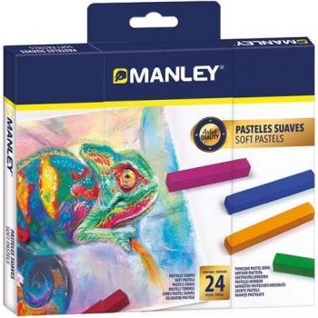 Manley Set Creativo de 24 Pasteles Suaves con Colores Intensos y Fáciles de Mezclar