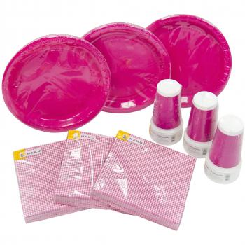 Heku 30005 Set de fiesta con platos, vasos y servilletas desechables, 120 piezas