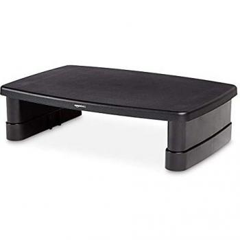 Amazon Basics - Soporte para monitor y portátil de altura ajustable con patas antideslizantes