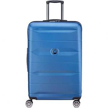Delsey Comete+ Large Hard Shell Trolley Suitcase with 4 Double Wheels - Ice Blue, 77 cm, 98.83 L Capacity