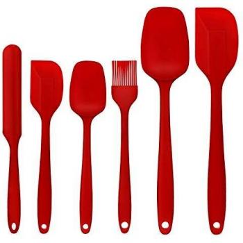 DLOPK Espátula de Silicona, Cocina Gadget y Herramientas para Hornear, Protección del Medio Ambiente, No Tóxico,Resistente al Calor, Antiadherente, 6 Piezas