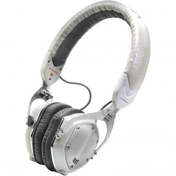 V-Moda XS Over-Ear Headphones with Microphone, 3.5mm Jack, White Silver