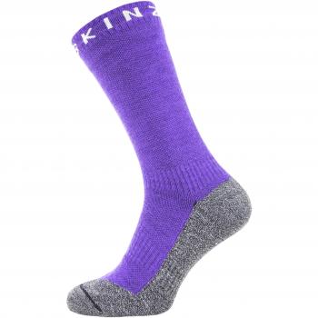 Seal Skinz Waterproof Soft Touch Mid Length Sock with Bamboo Suitable for Walking, Cycling, Hiking, Sailing, Camping-Multi Use Calcetines, Purple Light Grey, Large
