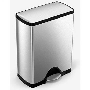 simplehuman 50L Rectangular Pedal Bin - Brushed Stainless Steel