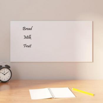 Pizarra magnética de pared de vidrio templado blanca 60x30 cm