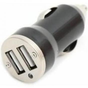 Omega OUCC2B - Cargador de coche con doble USB, color negro