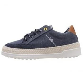 Zapatillas de Lona para Niño Lois con Cierre de Cordones y Refuerzo en Talón, Modelo 60182, Color Azul