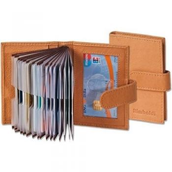 Caja de la tarjeta de crédito-XXL durante 19 tarjetas hecha de suave piel de becerro tratada Naturaleza - Rimbaldi