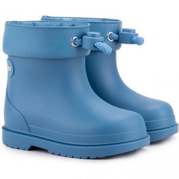 Botas de agua básicas azules para bebé con cordón