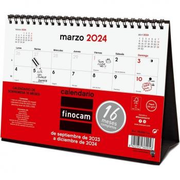 Finocam Calendario Sobremesa 16 Meses Septiembre 2023-Diciembre 2024 Tamaño S - 210x150mm Ref. CB782000024