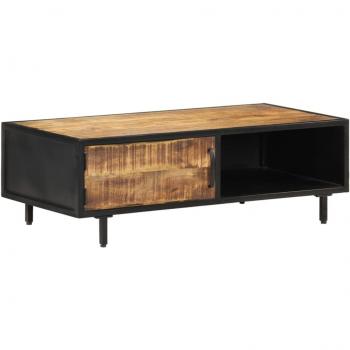 Mesa de centro de madera de mango crudo 105x50x35 cm