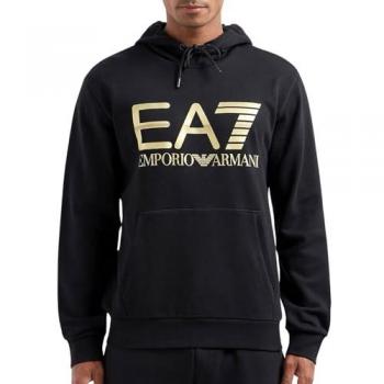 EA7 Emporio Armani Black Label-Print Hoodie for Men, Size XXL