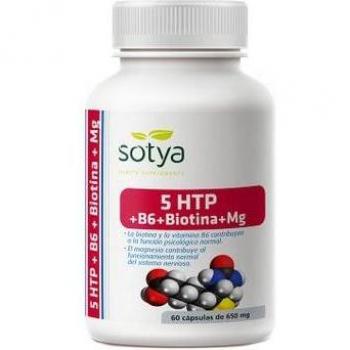 L-5 Hidroxitriptófano (5-HTP) con Vitamina B6, Biotina y Magnesio 60 Cápsulas Sotya