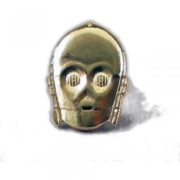 Broche de metal chapado en oro, diseño de Star Wars C3P0