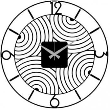 Reloj de Pared Geométrico 45 - Metal Negro - 50x0,15x50 cm