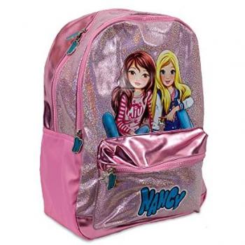 Mochila Escolar Adaptable Nancy Premium 43x33x15cm, con dos compartimentos, materiales premium, diseñada para niños y niñas a partir de 3 años, color rosa