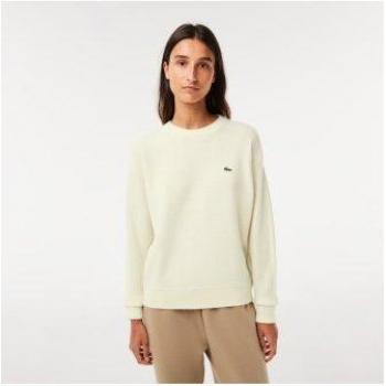 Lacoste Women's Round Neck Wool Knit Sweater with Side Stripe