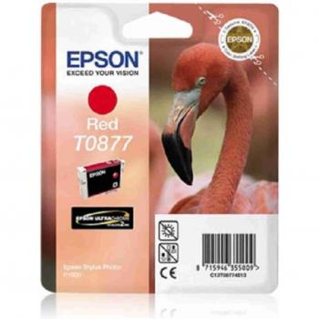 Epson T0877 Red Ink Cartridge (C13T08774010) for Stylus Photo R1900 Printer, 11.4ml