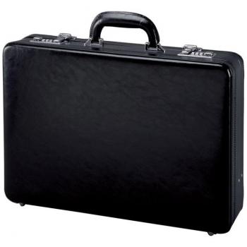 Alassio 330776 - Maletín rígido de Piel, Color Negro