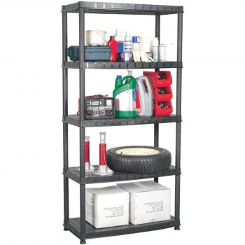 Estante de almacenaje 5 niveles negro plástico 91,5x45,7x185 cm