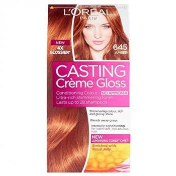 Tinte Capilar Semi-Permanente L'Oréal Paris Casting Crème Gloss 645 Marrón Ámbar, Sin Amoníaco, Acabado Brillante, Natural, Hasta 28 Lavados