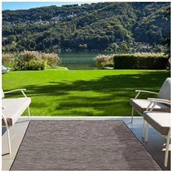 Alfombra de exterior moderna 160x220 gris oscuro kilim OEKO TEX