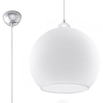 Lámpara Colgante BALL Blanco E27 Vidrio Acero Cromo Sollux Lighting French Sky LEDBOX