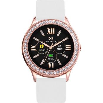 Reloj Inteligente de Hombre Mark Maddox Smart Now MS1002-70 con Aluminio IP Rosa, Piedras en Bisel y Correa de Silicona Rosa