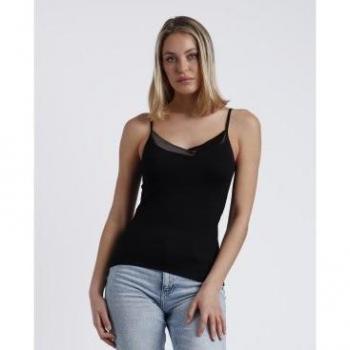 Camiseta Tirante Escote Raso para Mujer - Color Negro