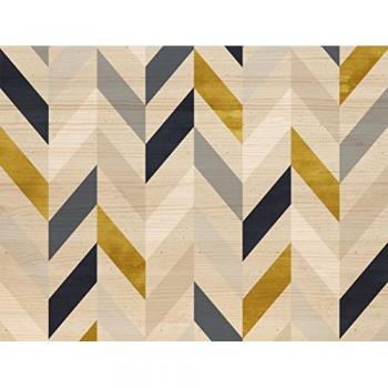 Cabecero de Madera Maciza Estampado Geométrico Zig-Zag Natural 200x80cm - Hecho a Mano en España