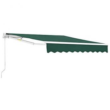 Toldo Articulado Retráctil Manual 300x250 cm con Protección UV - Verde Oscuro