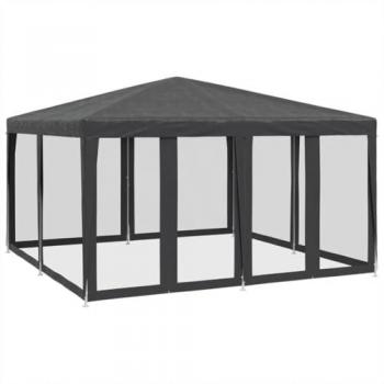 Carpa para fiestas 8 paredes de malla HDPE gris antracita 4x4 m