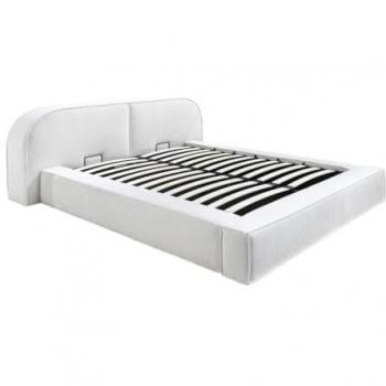 Cama baúl 160 x 200 cm - Terciopelo Acanalado - Color Crema - LIRABA de Maison Céphy
