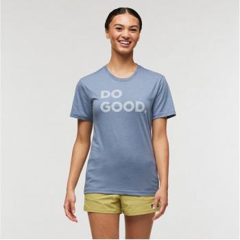 Camiseta de mujer Do Good Organic Cotopaxi, manga corta, color azul celeste, talla L