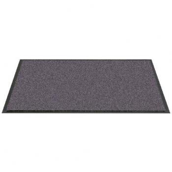 Alfombra de entrada gris lavable en máquina 90x150 cm, poliéster, resistente y antideslizante