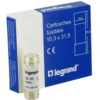 Fusible de Cartucho Cerámico Legrand 20A, 400V AC, Acción Rápida, 10.3 x 31.5mm