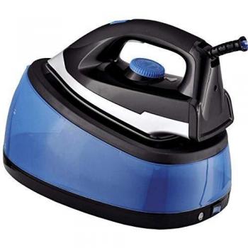 Centro de Planchado Herzberg HG-8039 - 2400 W, Suela Cerámica, Vapor 4 Bar, Acero Inoxidable, Azul