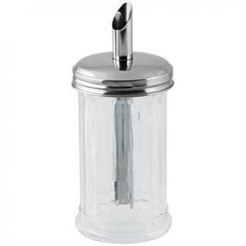 Fackelmann 46894 - Dispensador Azúcar Transparente con parte funcional acero inox 350ml. 7,5x17cm