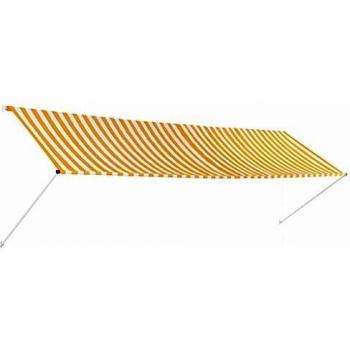 vidaXL Toldo Retráctil 400x150cm Amarillo/Blanco Parasol Ventana Terraza Hogar