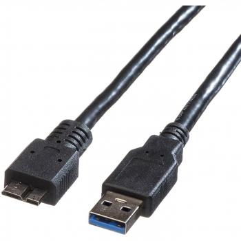 Cable USB 3.0 A Macho a Micro B Macho, 0.80 m, Negro