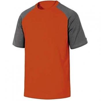 Camiseta de algodon deltaplus color gris naranja talla m
