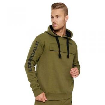 Lonsdale Rushen Olive/Black Hoodie for Men