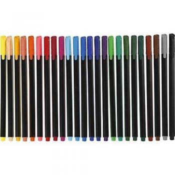 Rotulador Fino Colortime, Trazo 0,6-0,7 mm, Surtido de 24 Colores