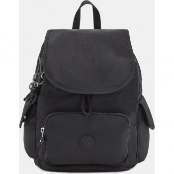 Mochila de mujer Kipling City Pack S en negro con solapa