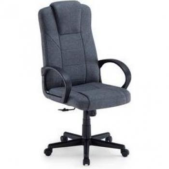 Silla de despacho ergonómica Henry con reposacabezas y altura ajustable en tejido gris oscuro