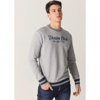 Sudadera Jacquard gris para hombre Six Valves con cuello caja