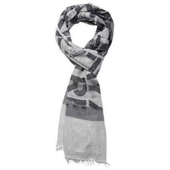 REPLAY Faded Printed Scarf Unisex Black