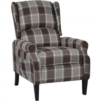 Silla Reclinable de Tela Marrón con Diseño Ergonómico y Comfort Mejorado